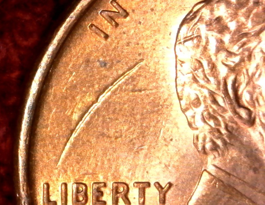 1995-P-Lincoln-Memorial-Cent-Struck-Through-Rim-Burr